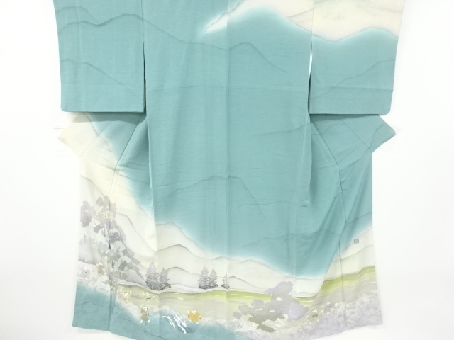 リサイクル　作家物　樹木に楓模様訪問着